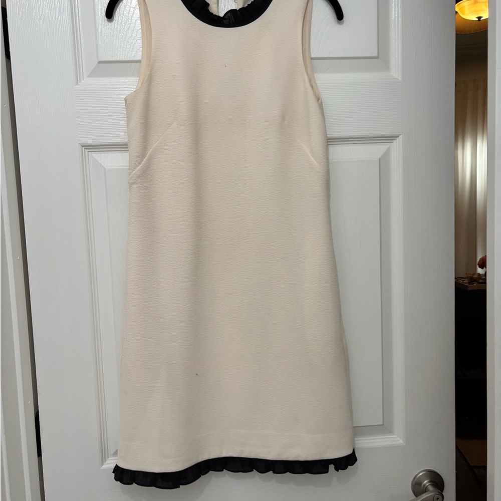 J. Crew Cream and Black Sleeveless Dress